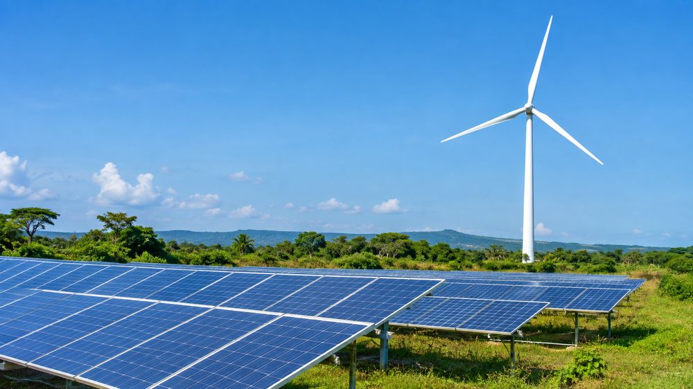 Panneaux solaires et éolienne